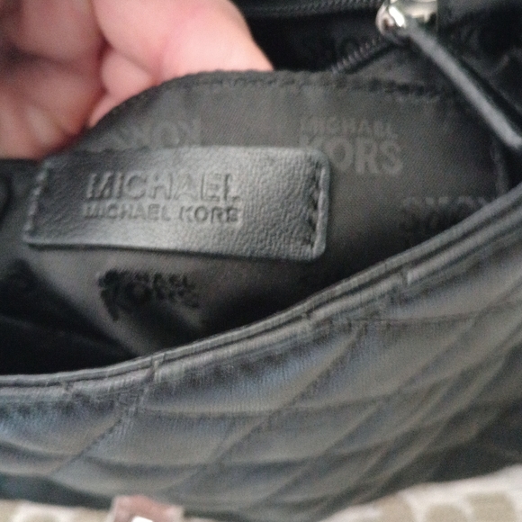 Michael Kors Black Leather Quilted Satchel Very Rare Iconic Bag - Picture 5 of 10